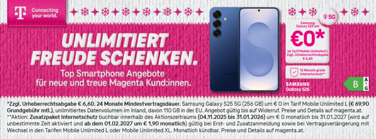 Magenta XMAS 2025 Samsung Galaxy S25 | grashofer.at